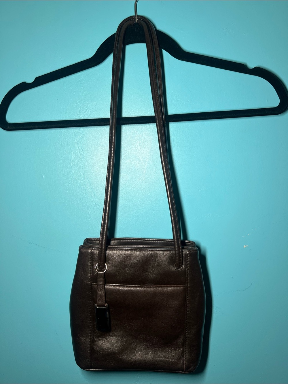 Classic Brown Leather Shoulder Bag - Women's Everyday